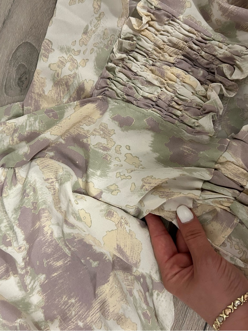 Floral Square-Neck Maxi Dress in Sage & Mauve - Picture 7 of 8